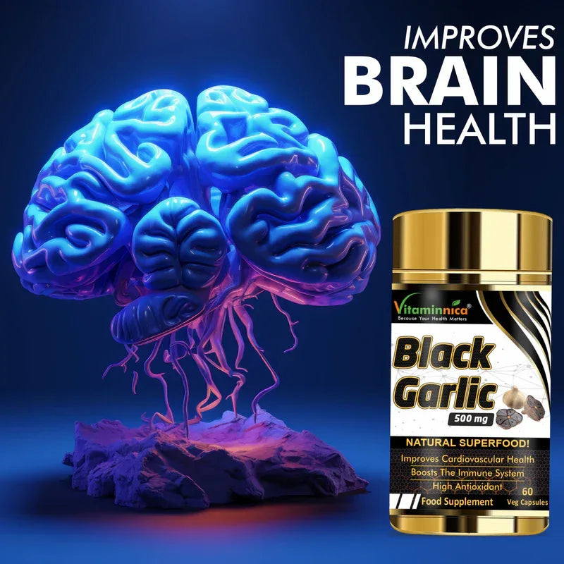 Vitaminnica Black Garlic - Better Immunity & Heart Health -60 Capsules - The Wellness Store®