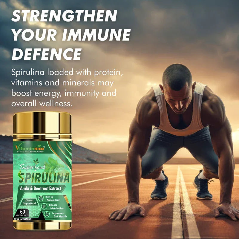Vitaminnica Spirulina Super Green Foods-60 Capsules - The Wellness Store®