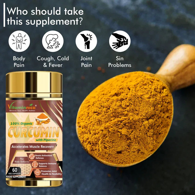 Vitaminnica Curcumin with Piperine - Better Joint Health - 60 Capsules - The Wellness Store®