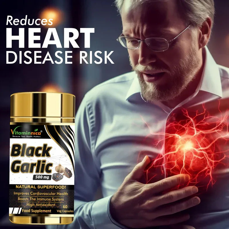 Vitaminnica Black Garlic - Better Immunity & Heart Health -60 Capsules - The Wellness Store®