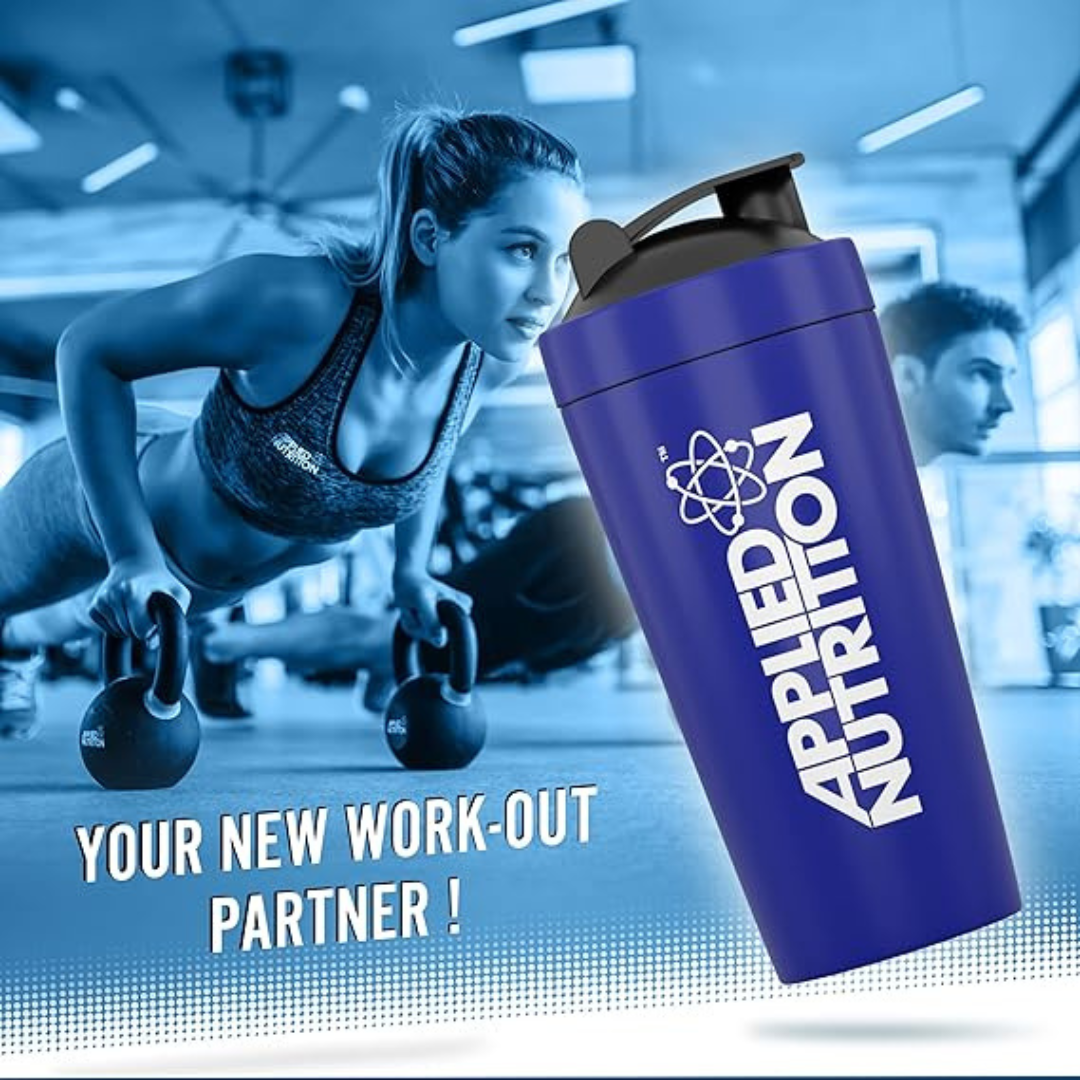 Applied Nutrition – Stainless Steel Shaker Blue – 750ml Bottle