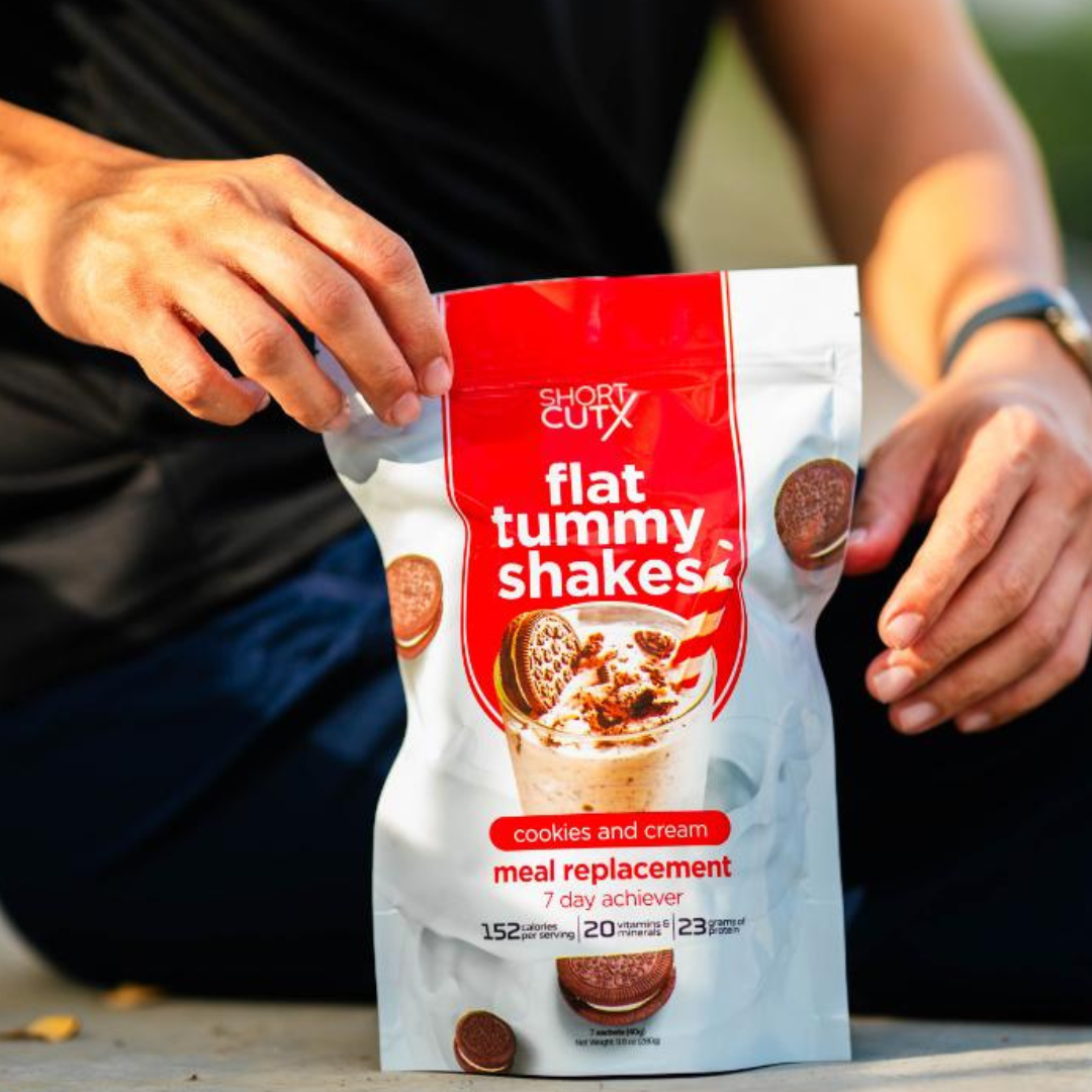 ShortCutX - Flat Tummy Shakes: Cookies and Cream - 7 Sachets x 40g