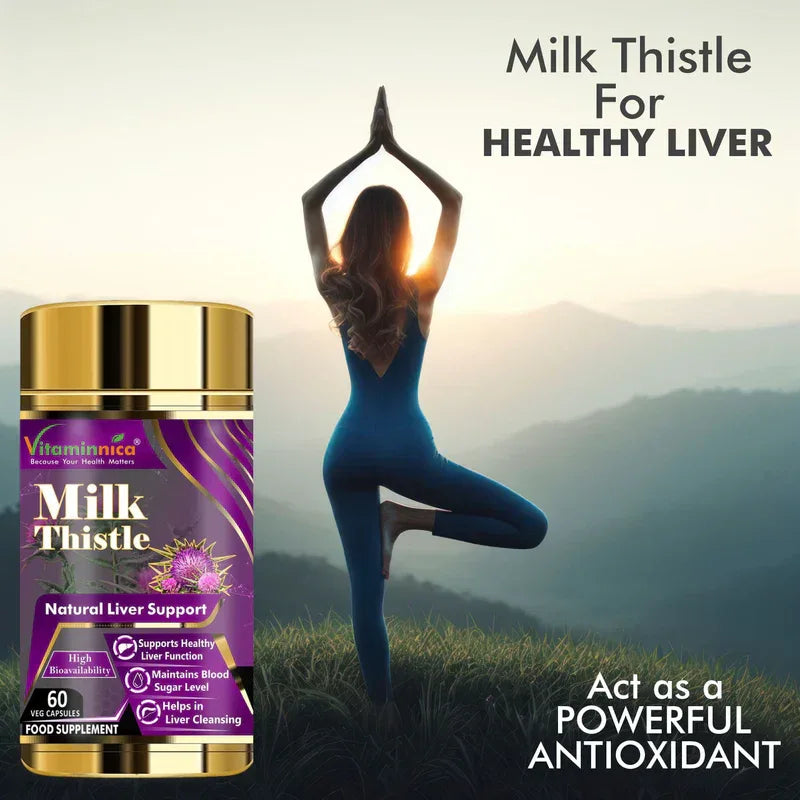 Vitaminnica Milk Thistle- Natural Liver Support- 60 Capsules - The Wellness Store®