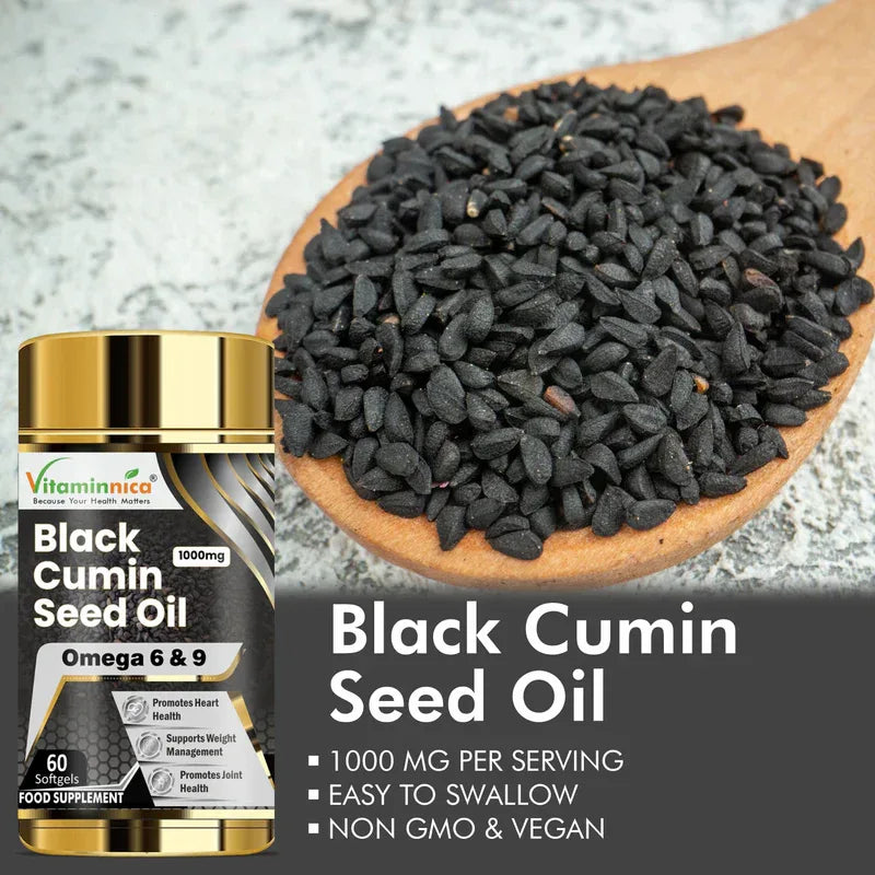 Vitaminnica Black Cumin Seed Oil 1000mg - 60 Capsules - The Wellness Store®