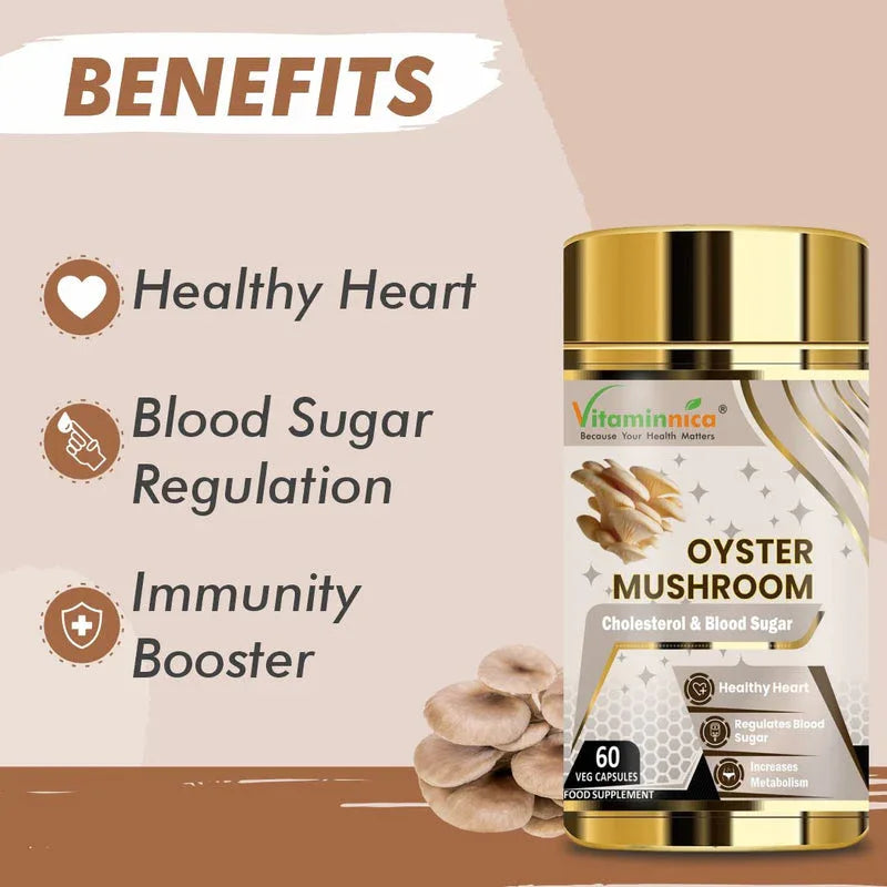 Vitaminnica Oyster Mushroom- 60 Capsules - The Wellness Store®