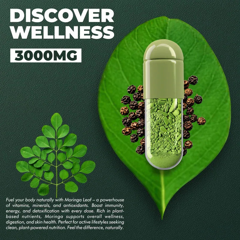 Vitaminnica Moringa Leaf – Superfood Capsules for Energy, Immunity & Balance 60 Capsules - The Wellness Store®