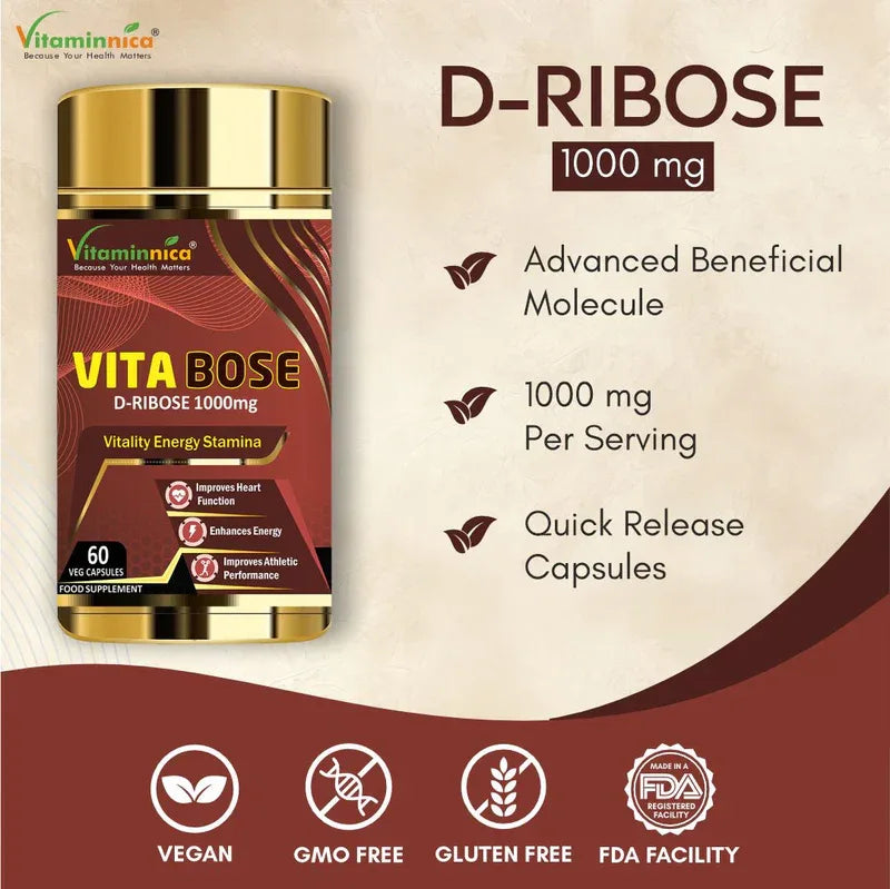 Vitaminnica Vita Bose D-Ribose- 60 Capsules - The Wellness Store®