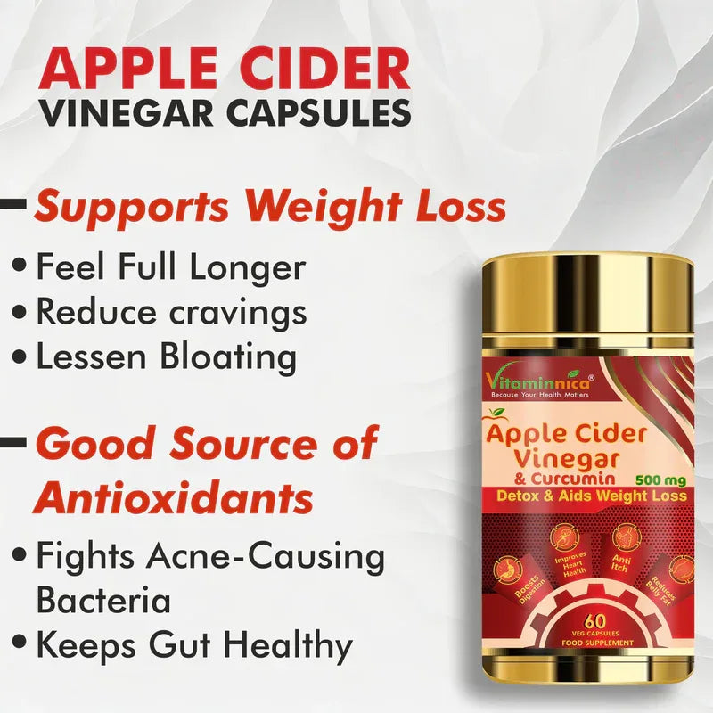 Vitaminnica Apple Cider Vinegar- Healthy Gut- 60 Capsules - The Wellness Store®