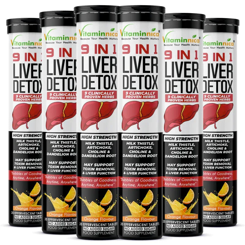 Vitaminnica 9-in-1 Liver Detox Effervescent Tablets – Advanced Liver Cleanse- 20 Effervescent Tablets - The Wellness Store®