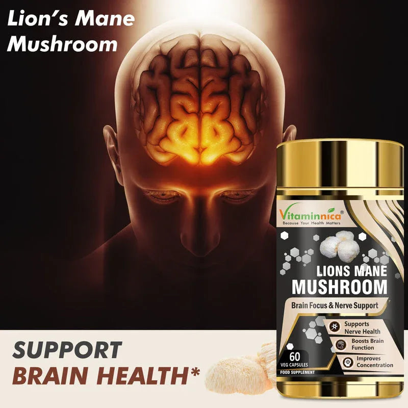 Vitaminnica Lions Mane Mushroom- 60 Capsules - The Wellness Store®