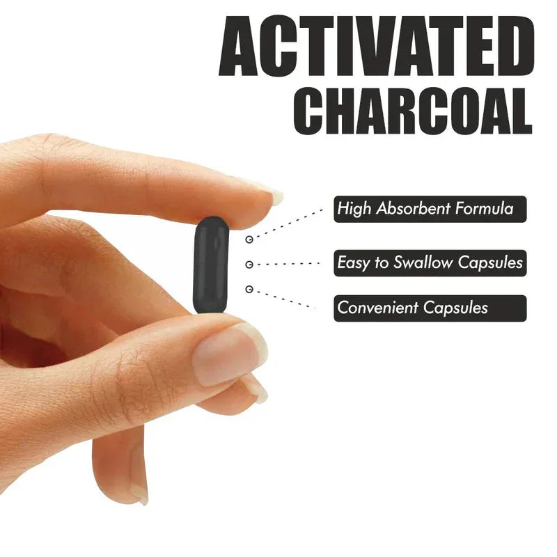 Vitaminnica Activated Charcoal 300mg- Supports Detox & Gas Relief- 60 Capsules - The Wellness Store®
