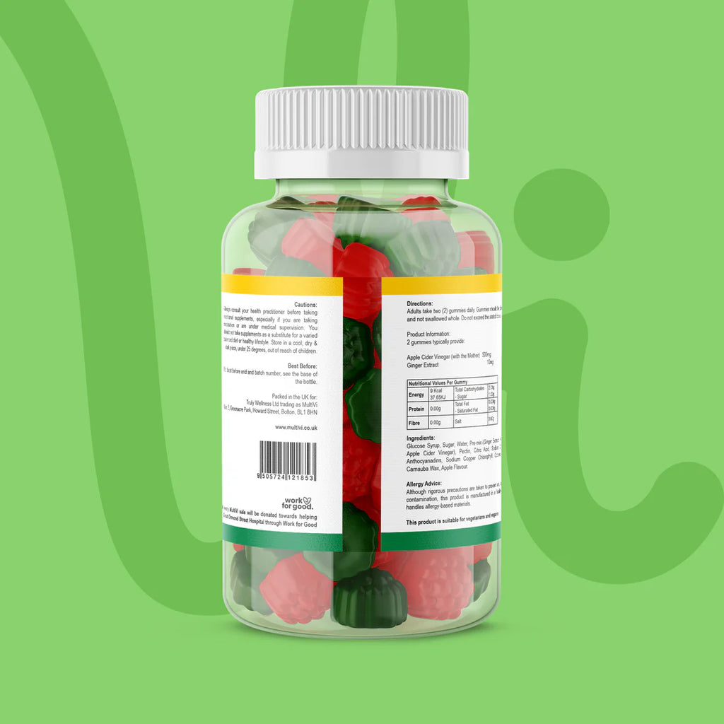 MultiVi - Apple Cider Vinegar (with the Mother) & Ginger - 60 Chewable Gummies