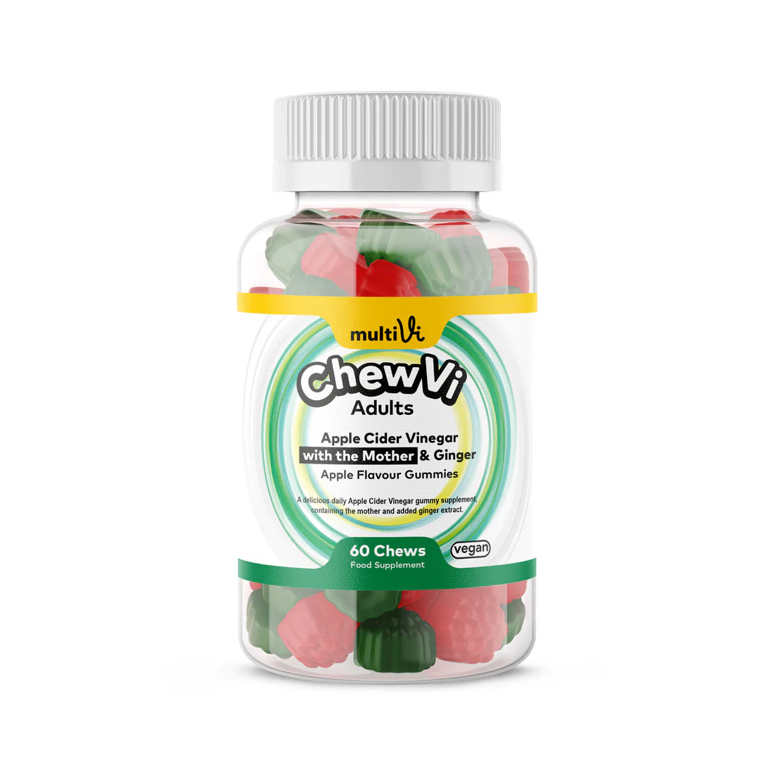 MultiVi - Apple Cider Vinegar (with the Mother) & Ginger - 60 Chewable Gummies