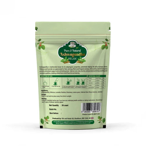 Oils & Herbs – Ashwagandha Herbal Tea Bags – Plant-Based Tea Blend - The Wellness Store®