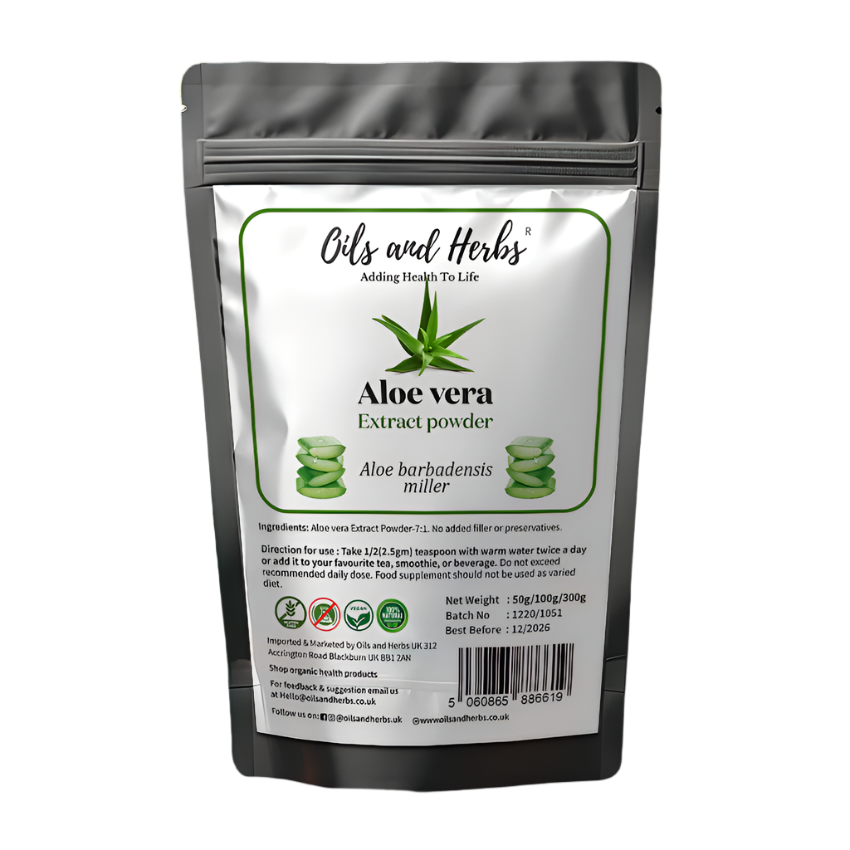 Oils & Herbs - 100% Organic Aloe Vera Extract Powder 7:1 - 500mg Powder