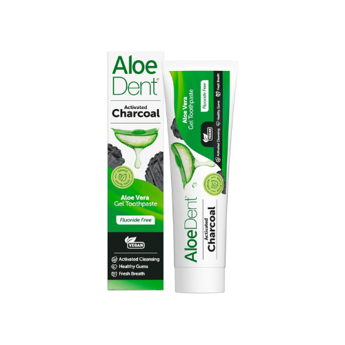 Aloe Dent Charcoal Toothpaste – Fluoride Free, Whitening, Healthy Gums – 100ml