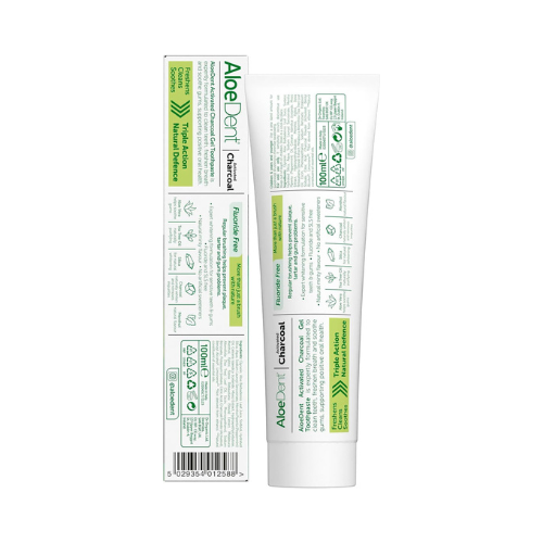 Aloe Dent Charcoal Toothpaste – Fluoride Free, Whitening, Healthy Gums – 100ml