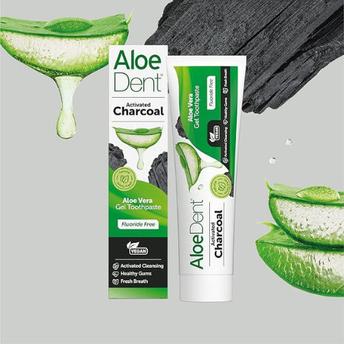 Aloe Dent Charcoal Toothpaste – Fluoride Free, Whitening, Healthy Gums – 100ml