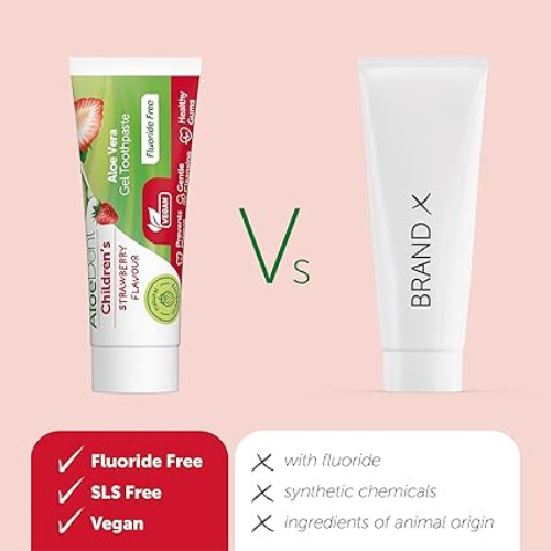 Aloe Dent – Children’s Strawberry Toothpaste – 50ml (Fluoride-Free)