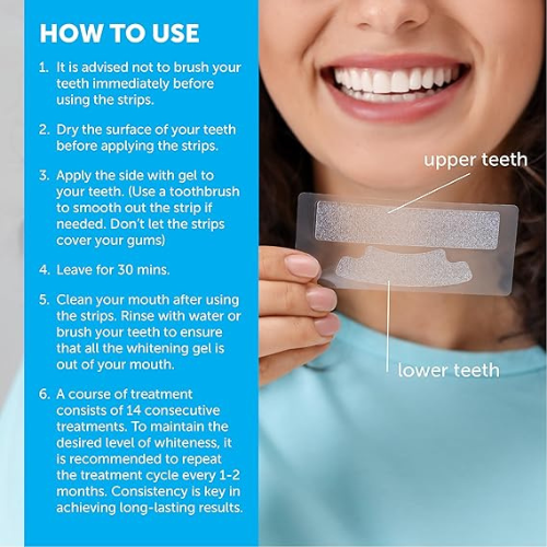 Aloe Dent – Teeth Whitening Strips with Aloe Vera – 28 Strips (14-Day Treatment)