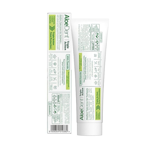 Aloe Dent – Triple Action Aloe + CoQ10 Toothpaste (Fluoride) – Peppermint – 100ml