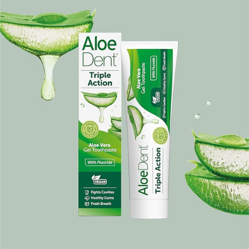 Aloe Dent – Triple Action Aloe + CoQ10 Toothpaste (Fluoride) – Peppermint – 100ml