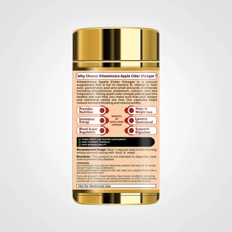 Vitaminnica Apple Cider Vinegar- Healthy Gut- 60 Capsules - The Wellness Store®