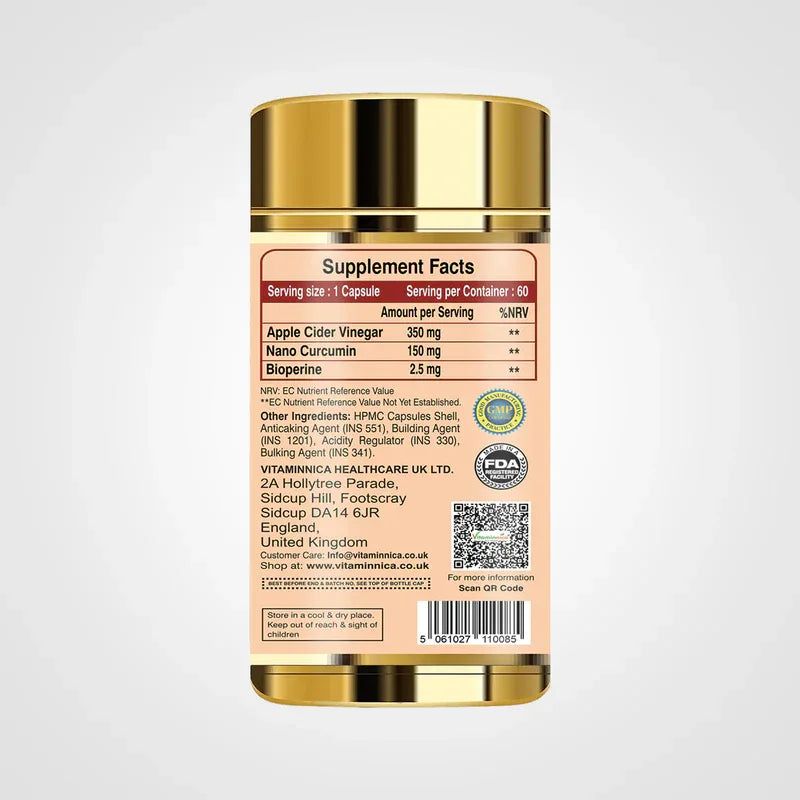 Vitaminnica Apple Cider Vinegar- Healthy Gut- 60 Capsules - The Wellness Store®