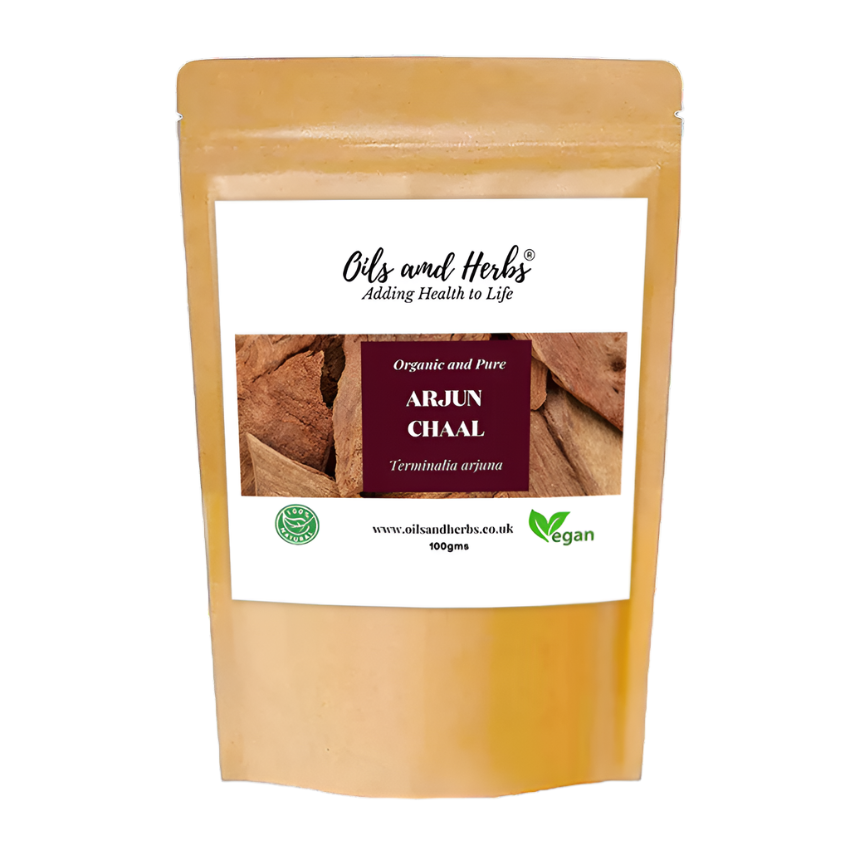 Oils & Herbs - 100% Organic Arjuna Chaal Powder (Terminalia arjuna) - 100g Powder