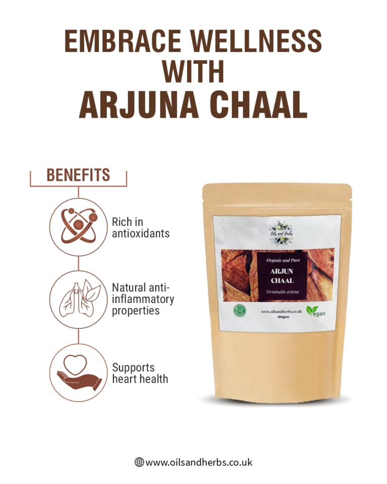 Oils & Herbs - 100% Organic Arjuna Chaal Powder (Terminalia arjuna) - 100g Powder