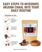 Oils & Herbs - 100% Organic Arjuna Chaal Powder (Terminalia arjuna) - 100g Powder