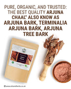 Oils & Herbs - 100% Organic Arjuna Chaal Powder (Terminalia arjuna) - 100g Powder