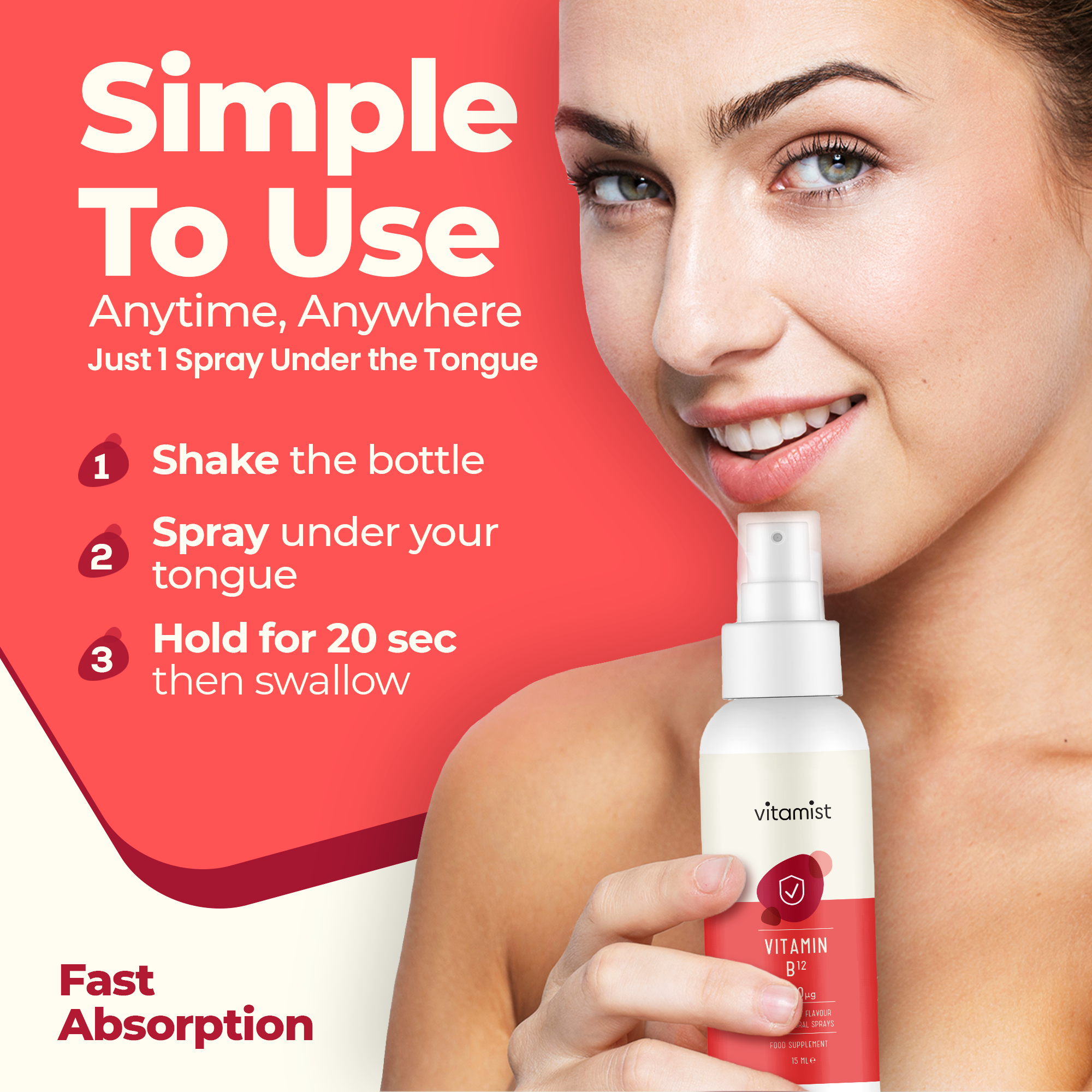 Vitamist - Vitamin B12 Oral Spray - 100 Daily Doses