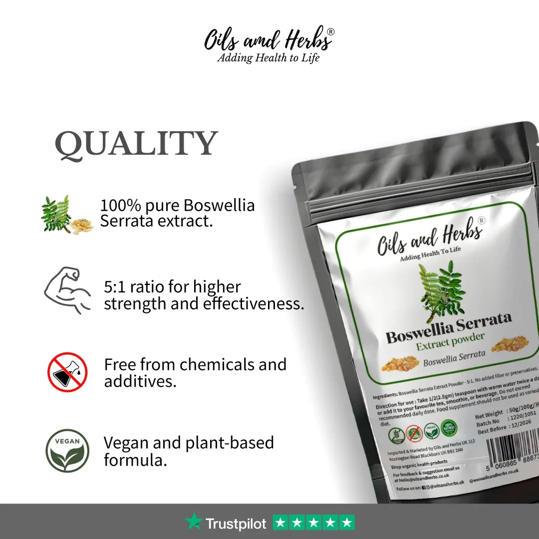 Oils & Herbs – High Strength Boswellia Serrata Extract Powder 5:1 - The Wellness Store®