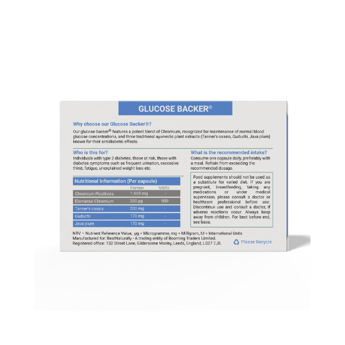 BeatNaturally - Blood Sugar Support with Chromium Picolinate, Cassia & Tinospora - 30 Capsules