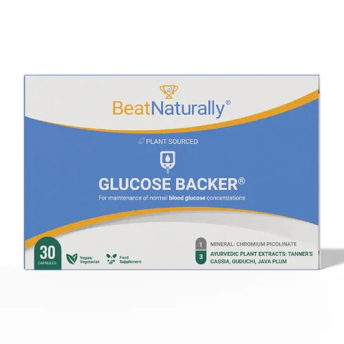 BeatNaturally - Blood Sugar Support with Chromium Picolinate, Cassia & Tinospora - 30 Capsules