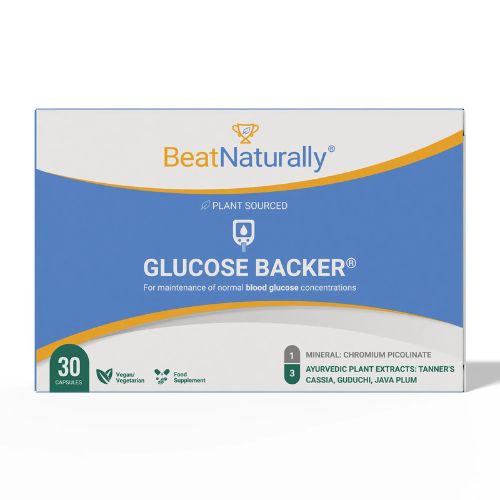BeatNaturally - Blood Sugar Support with Chromium Picolinate, Cassia & Tinospora - 30 Capsules