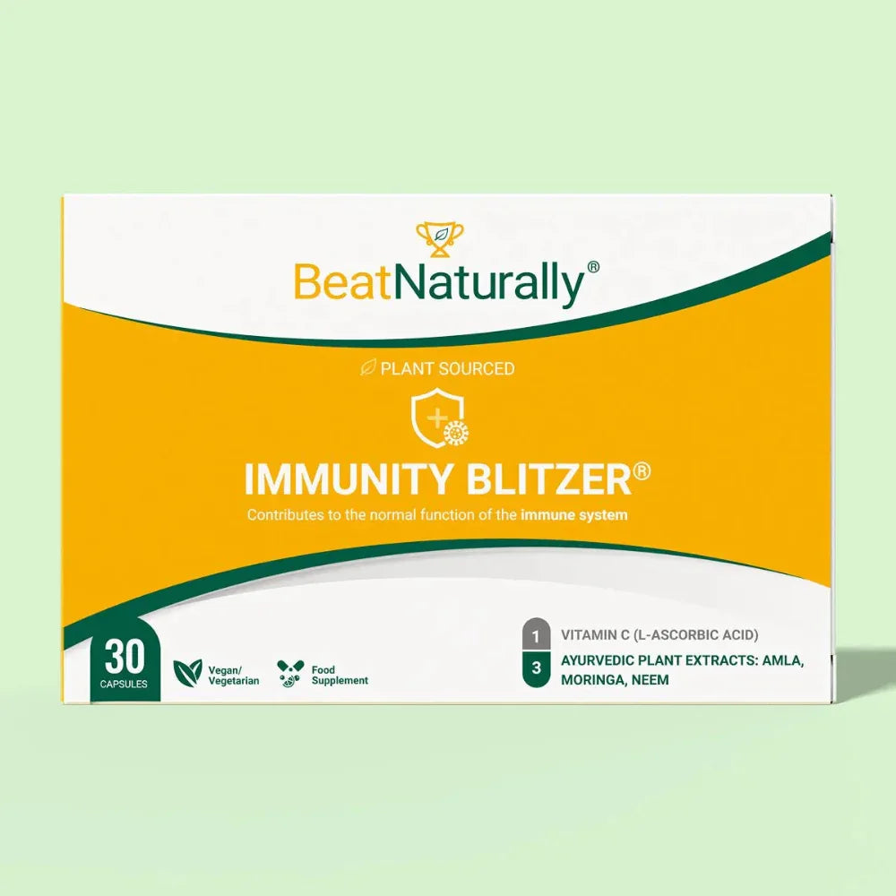 BeatNaturally – Immune Booster – High Strength Vitamin C Capsules with Amla, Moringa & Neem – 30 Vegan Capsules