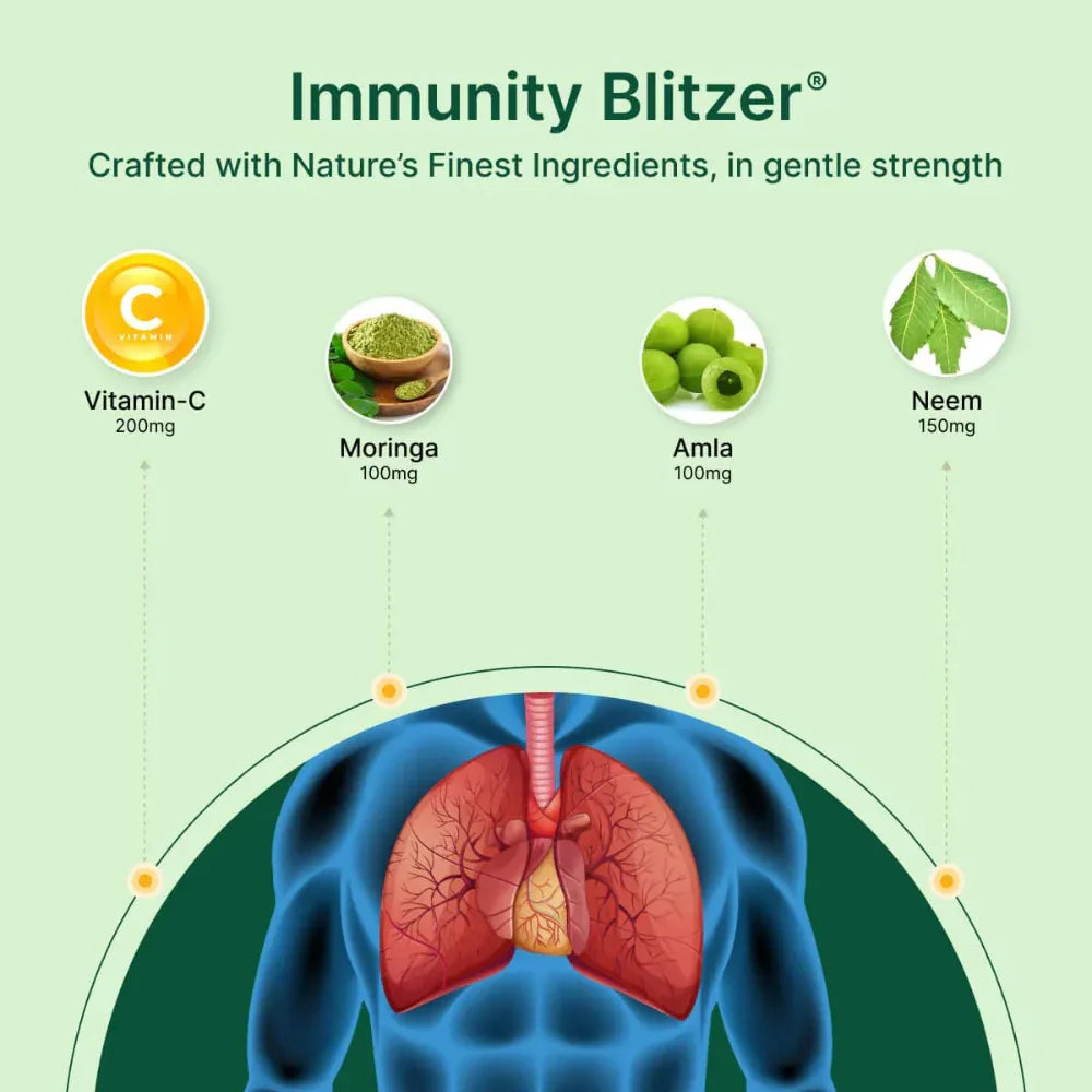 BeatNaturally – Immune Booster – High Strength Vitamin C Capsules with Amla, Moringa & Neem – 30 Vegan Capsules