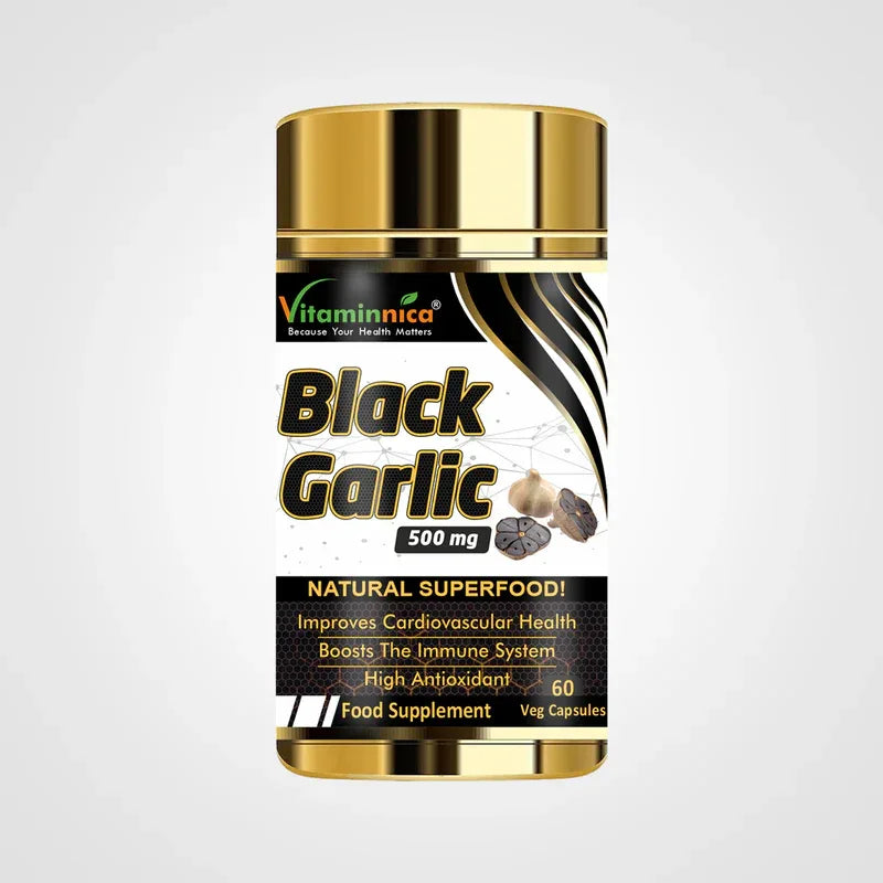 Vitaminnica Black Garlic - Better Immunity & Heart Health -60 Capsules - The Wellness Store®