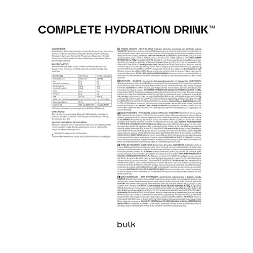 Bulk – Hydration Drink™ – High-Performance Isotonic Formula - 500g