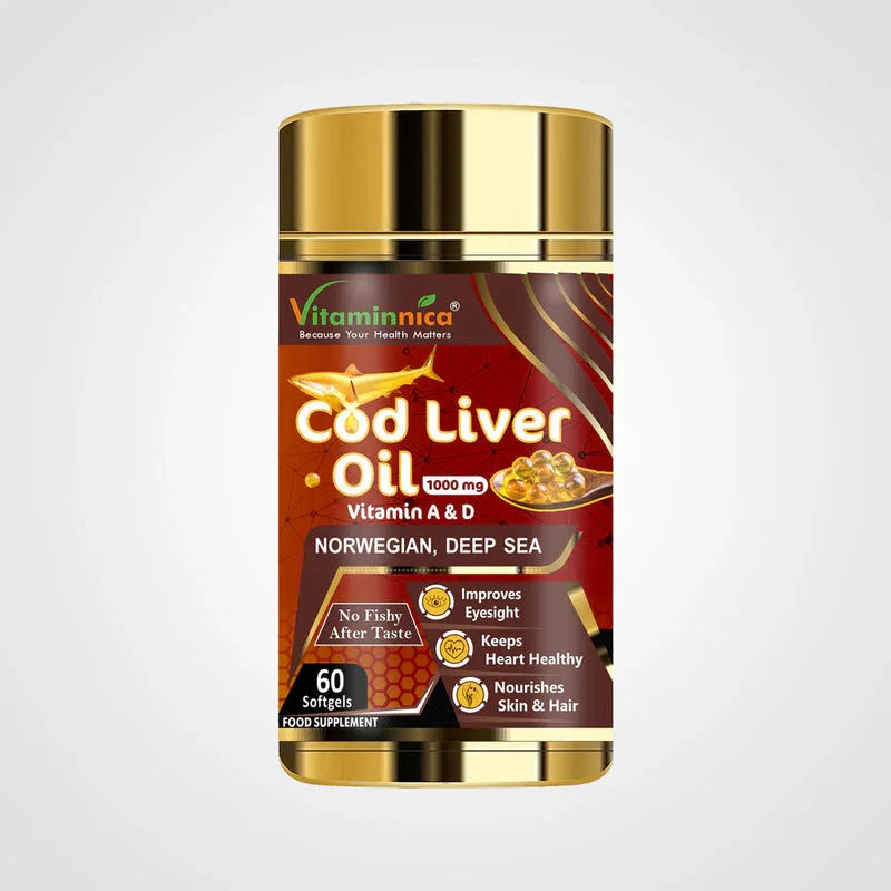 Vitaminnica Cod Liver Oil- Better Heart Health- 60 Softgels - The Wellness Store®