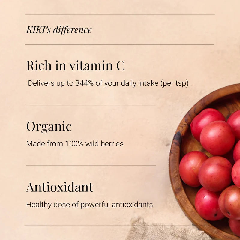 KIKI HEALTH - Camu Camu Powder, Organic - 70g - High Vitamin C Content