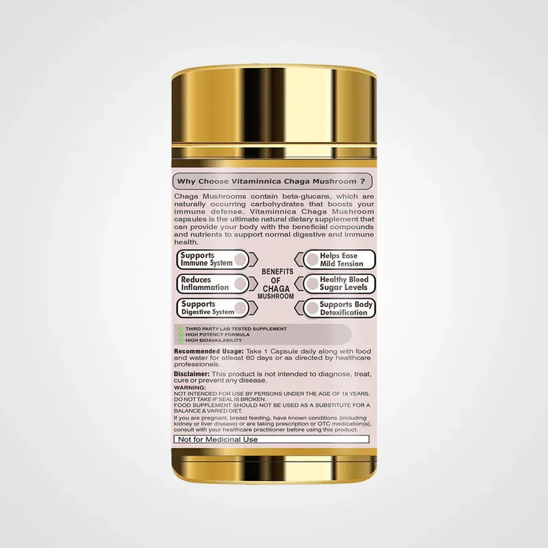 Vitaminnica Chaga Mushroom- 60 Capsules - The Wellness Store®