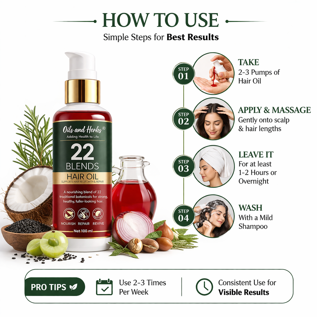 Oils and Herbs - 22 Blends Anti-Hair Fall Oil - 100ml