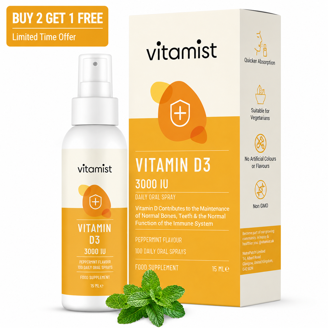 Vitamist - Vitamin D3 Oral Spray - 100 Daily Doses