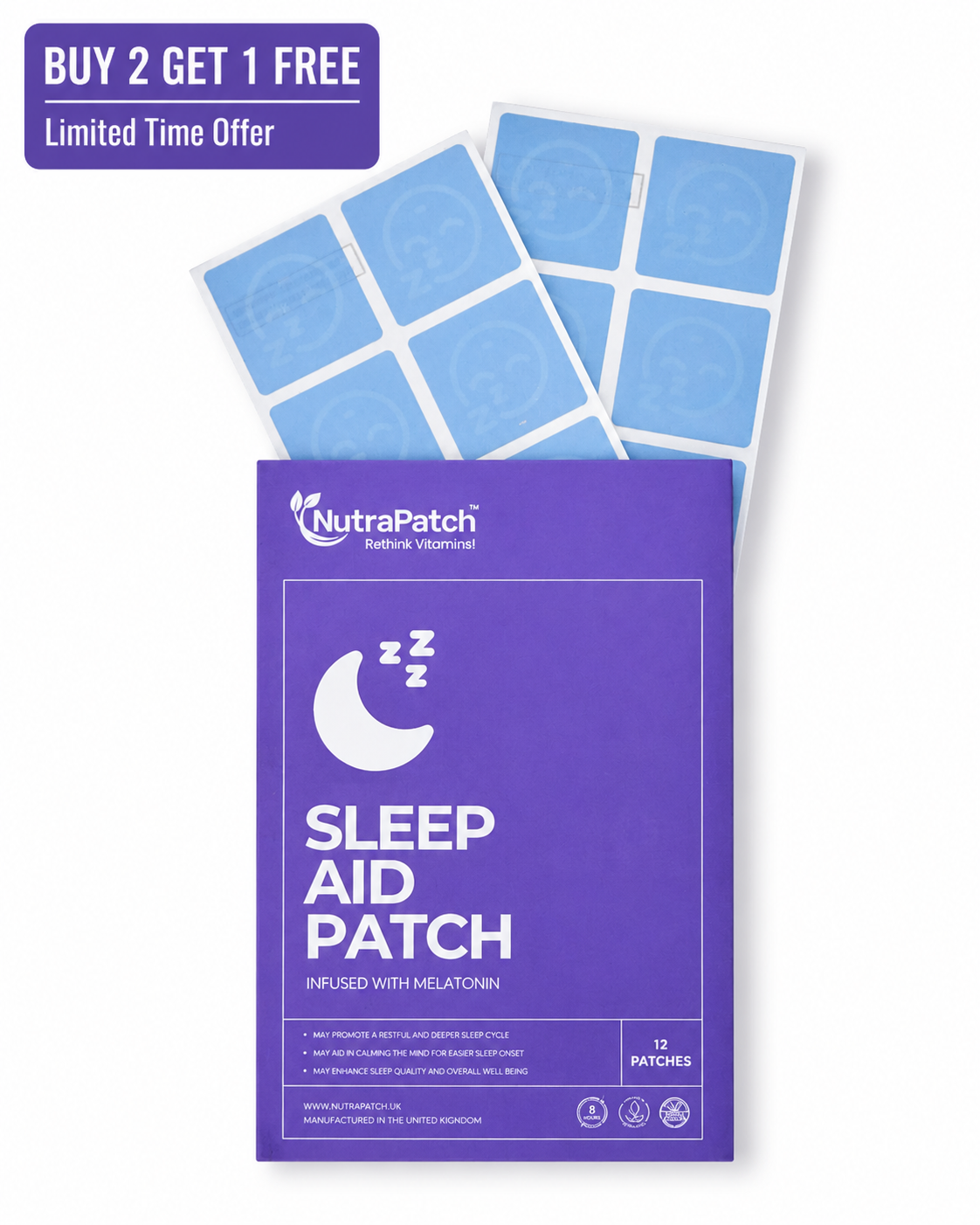 NutraPatch Night Patch | Transdermal Wellness Patch | 12 Patches