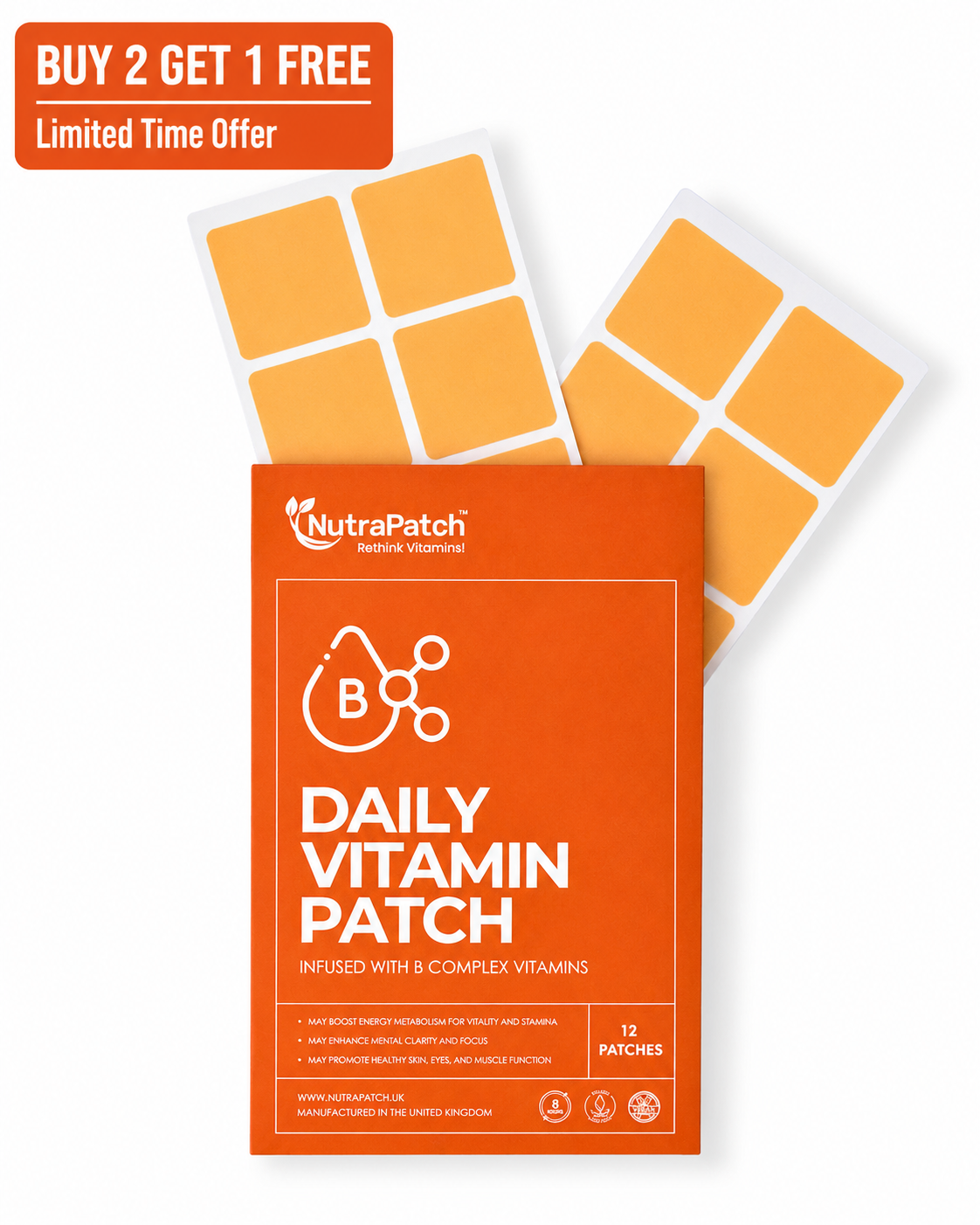 NutraPatch - Daily Vitamin Patch with B Vitamins - 12 Patches