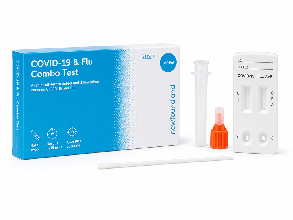 Newfoundland - Covid & Flu Combo Test Kit - Rapid At-Home Covid-19