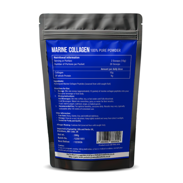 Oils & Herbs - 100% Pure Marine Collagen Powder - 100g
